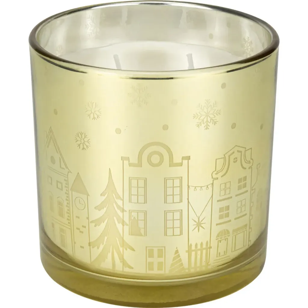 Lys i gullfarge - Ø10cm x H10cm