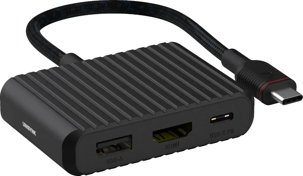 Unisynk 3-Port USB-C hub - Svart (Fra Elkjøp)