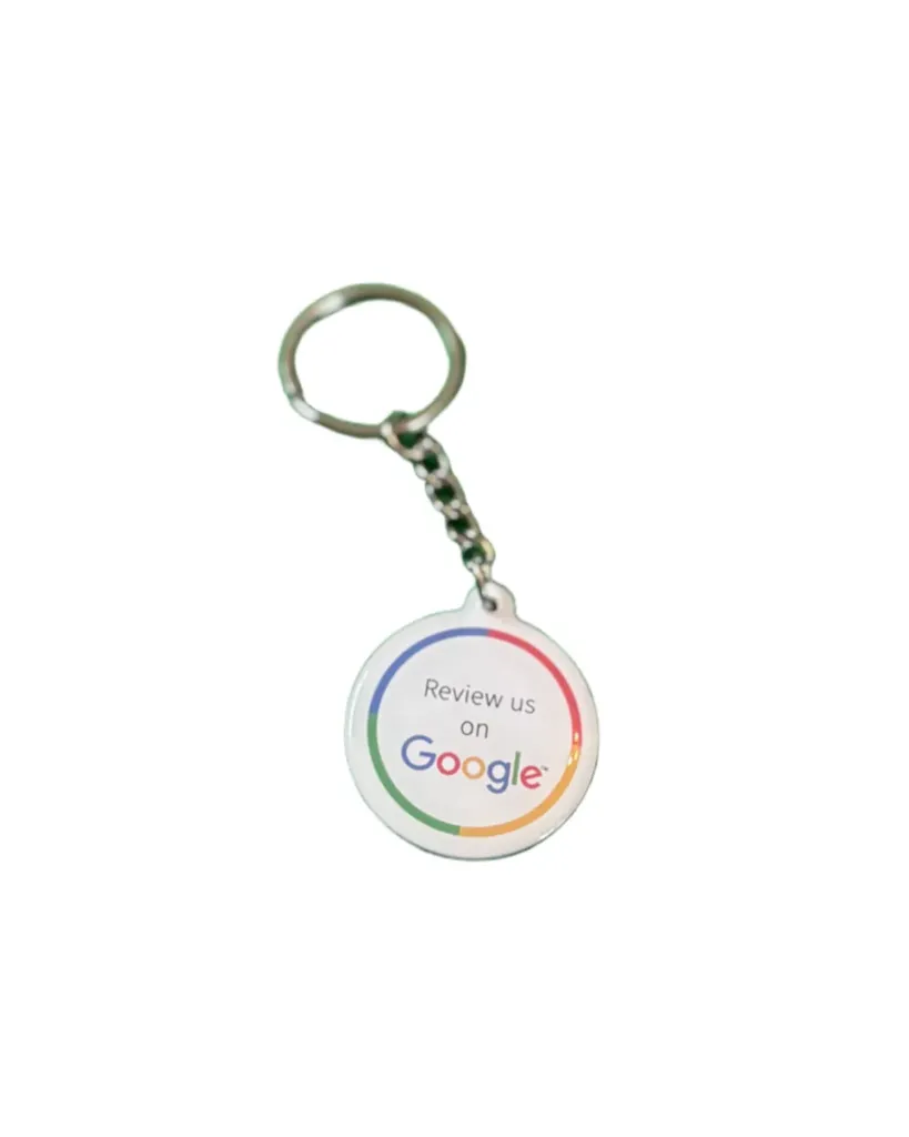 Google Review Nøkkelring - Hvit