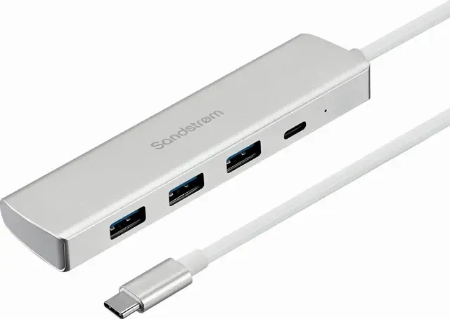 Sandstrøm USB-C 4 Port PD hub (Fra Elkjøp)