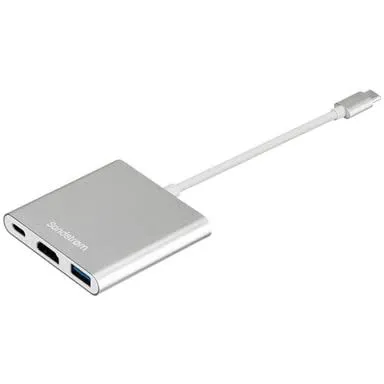 Sandstrøm S3IN1CA26E 3-i-1 USB-C hub - Lys grå (Fra Elkjøp)