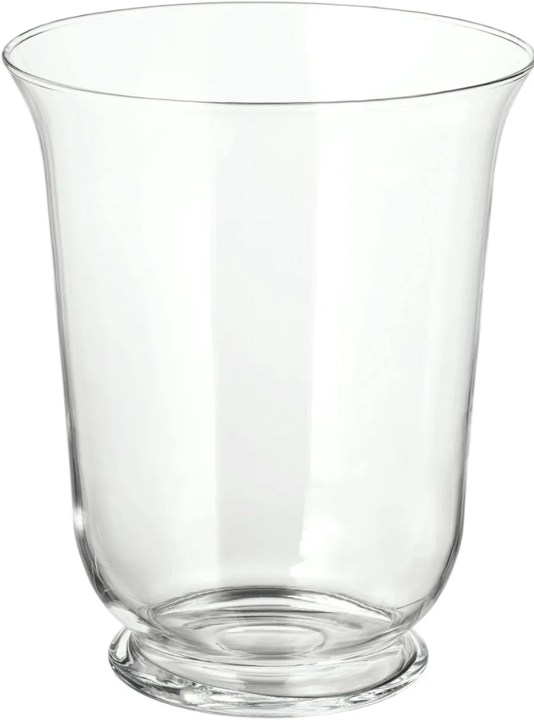 Vase/lykt, klart glass