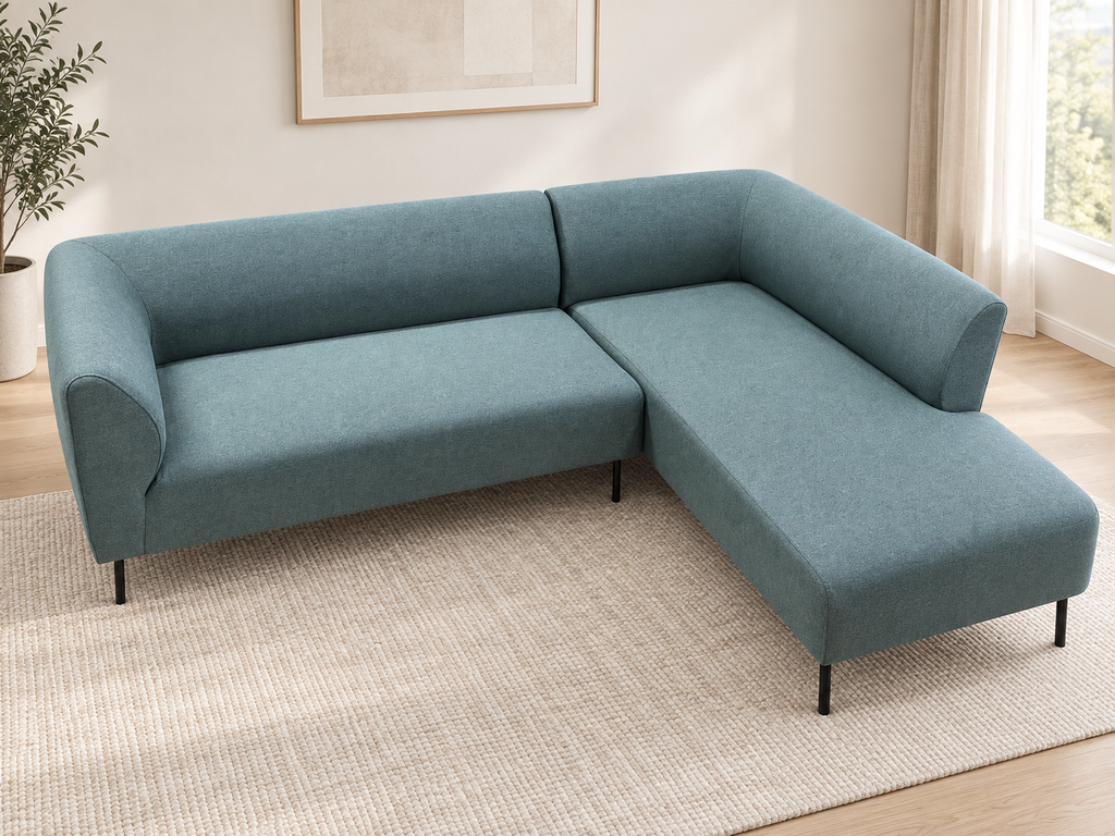 Blågrønn hjørnesofa