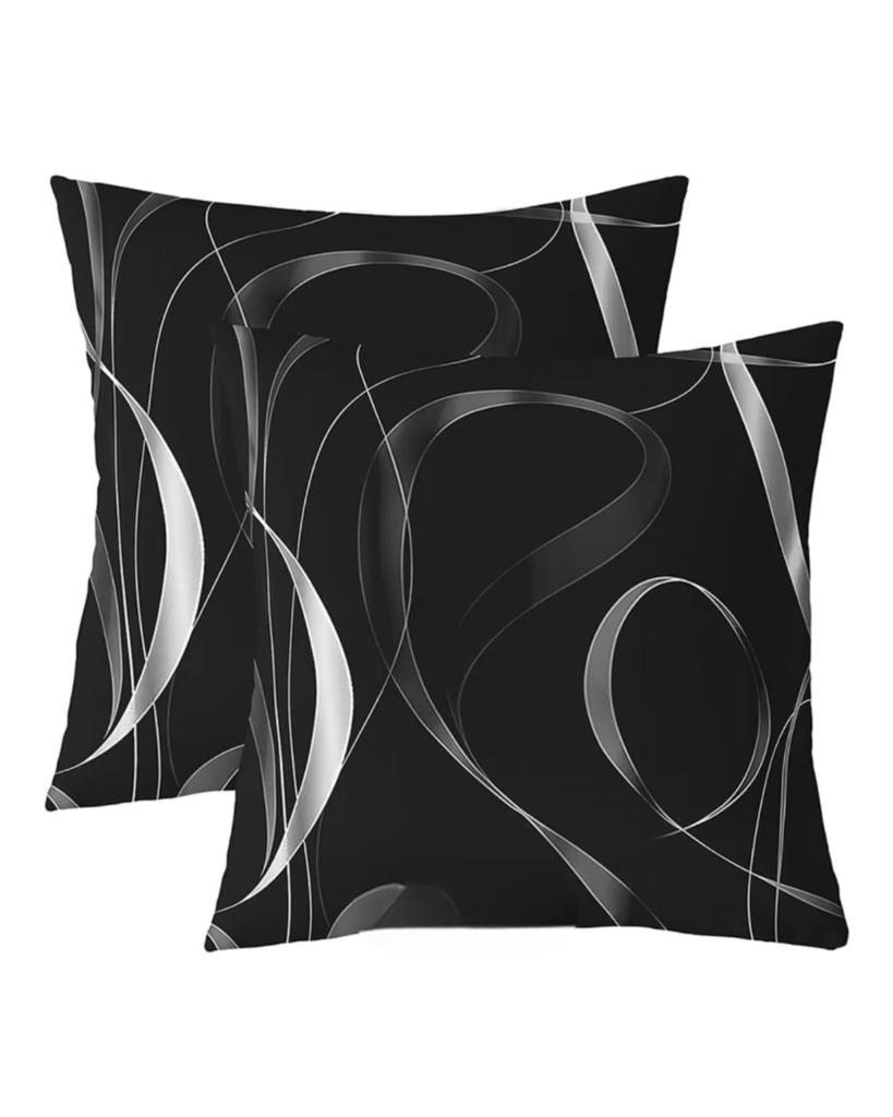 Putetrekk svart/hvit