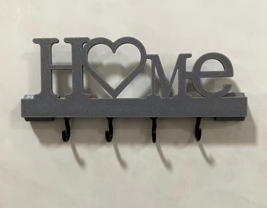 HOME - Veggdekor for nøkler (grå)