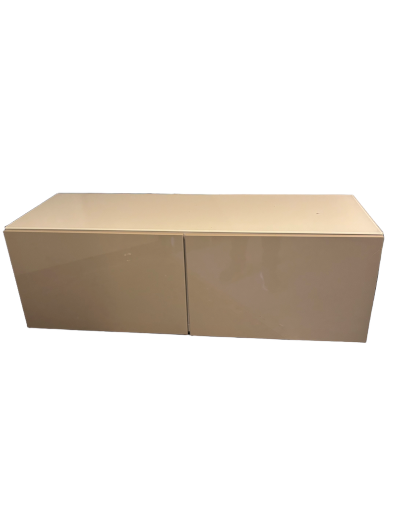 Bestå tv benk - Hvit med beige dører