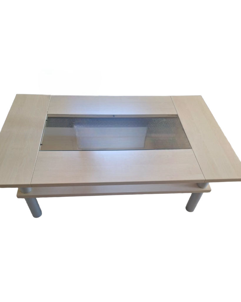 Pent sofabord med glassplate