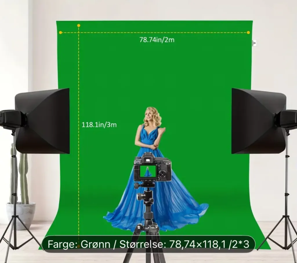Greenscreen fotobakgrunn 2x3m
