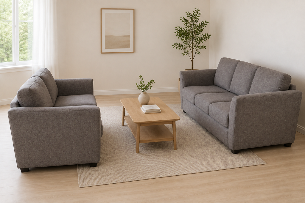 Sofa grå 3-seter og 2-seter (2-seter)